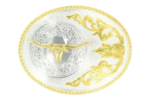NOCONA GOLD BIG OVAL LONGHORN - ACC BUCKLE  - 3756413