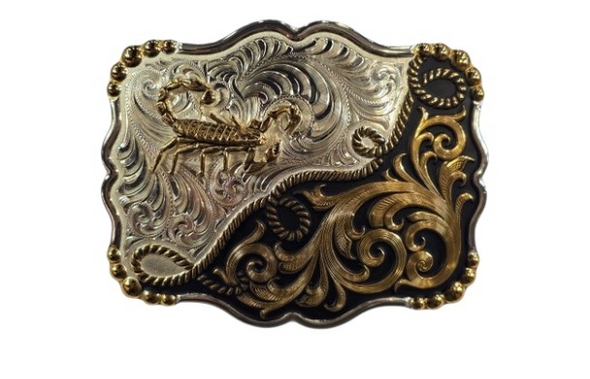 MONTANA SILVERSMITHS TWO TONE MEDIUM SCORPION - ACC BUCKLE  - 35410YG-640M