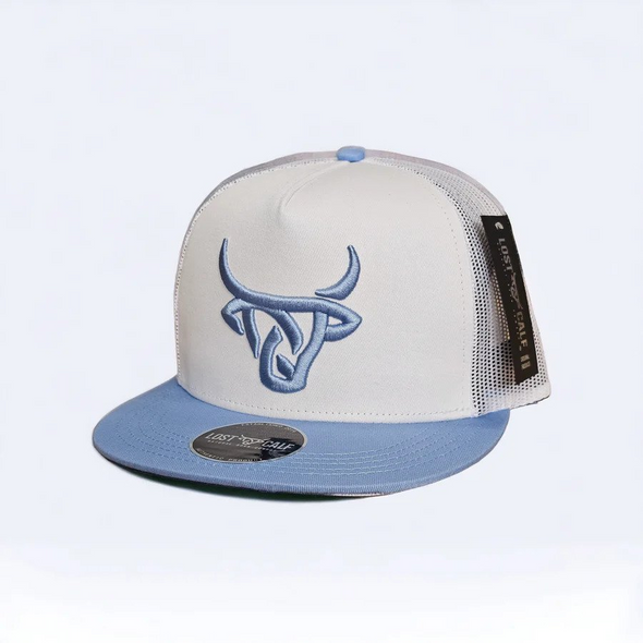 LOST CALF 3D LOGO LIGHT BLUE WITH WHITE - HATS CAP  - CELESTE FLAT