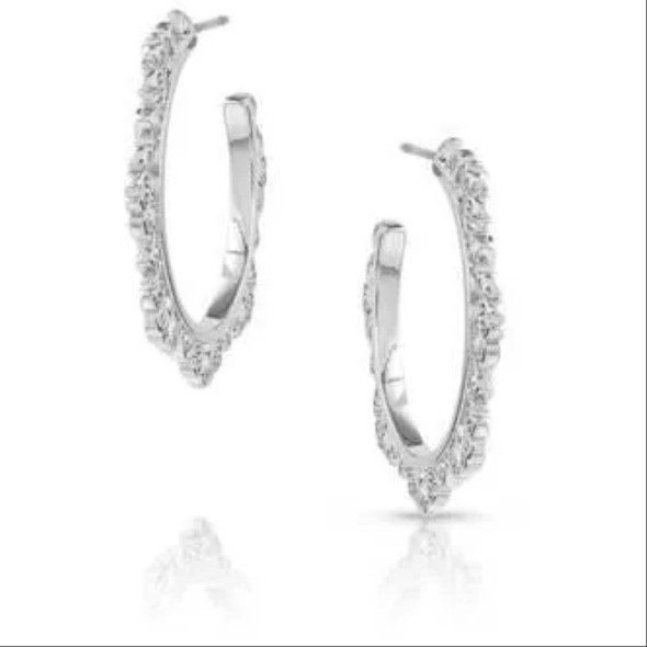 MONTANA SILVERSMITHS FLORAL EDGE HOOP - ACCESSORIES JEWELRY EARRINGS - ER5713