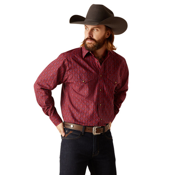 ARIAT PATTERSON CLASSIC RED PRINT - MENS SHIRT  - 10047160