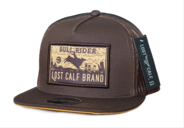 LOST CALF BULLRIDER PATCH BROWN - HATS CAP  - BULLRIDER FLAT