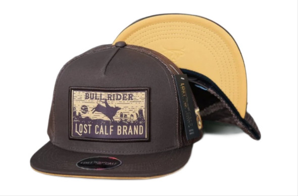 LOST CALF BULLRIDER PATCH BROWN - HATS CAP  - BULLRIDER FLAT