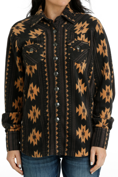 CINCH BLACK AZTEC PRINT SHIRT JACKET - LADIES JACKET  - MAJ9859002