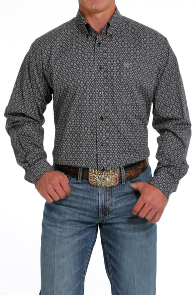 CINCH BLACK STRETCH PRINT - MENS SHIRT  - MTW1105644