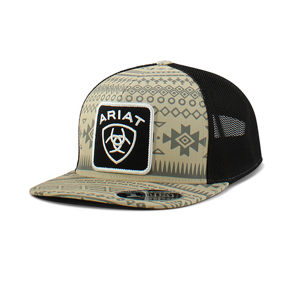 ARIAT BLACK PATCH LOGO TAN AZTEC - HATS CAP  - A300074008