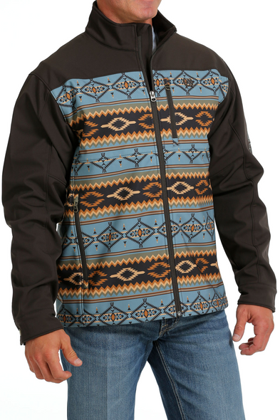 CINCH BROWN BLUE AZTEC STRIPE - MENS JACKET  - MWJ1583004