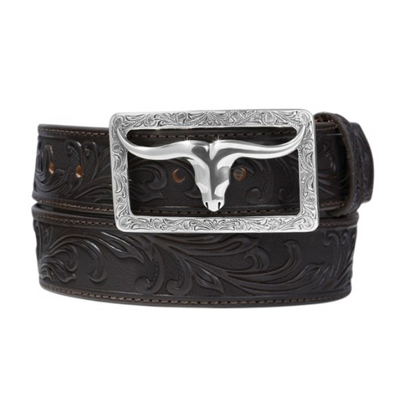TONY LAMA 1 1/2 BROWN STOCKYARD - ACCESSORIES BELT MEN - C42858