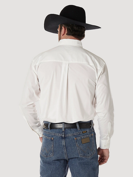 WRANGLER GEORGE STRAIT SOLID WHITE - MENS SHIRT  - 112345801