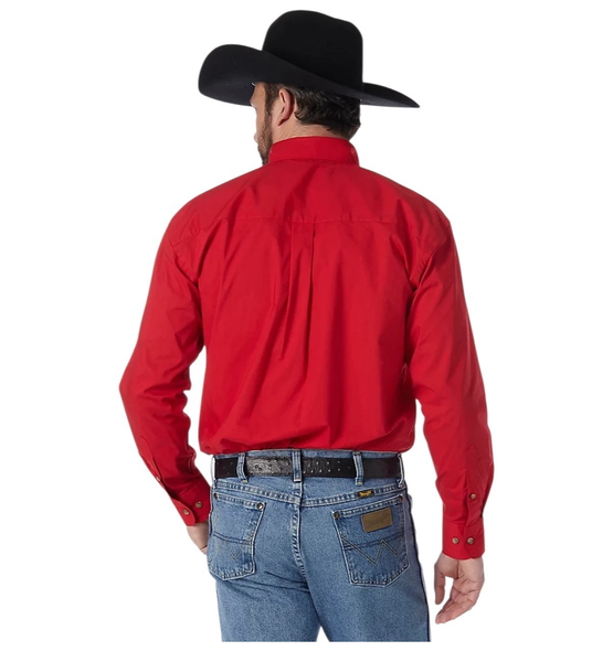 WRANGLER GEORGE STRAIT SOLID RED - MENS SHIRT  - 112345804