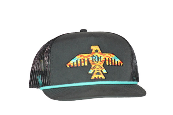 RED DIRT JOHNNY BLACK TURQUOISE ROPE - HATS CAP  - RDHC390