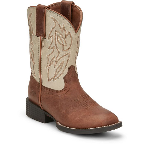 JUSTIN  CANTER JUNIOR BROWN COWHIDE - BOOT KIDS BOYS - JK7511