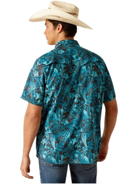 ARIAT VENTTEK BLACK BLUE PRINT - MENS SHIRT  - 10049020