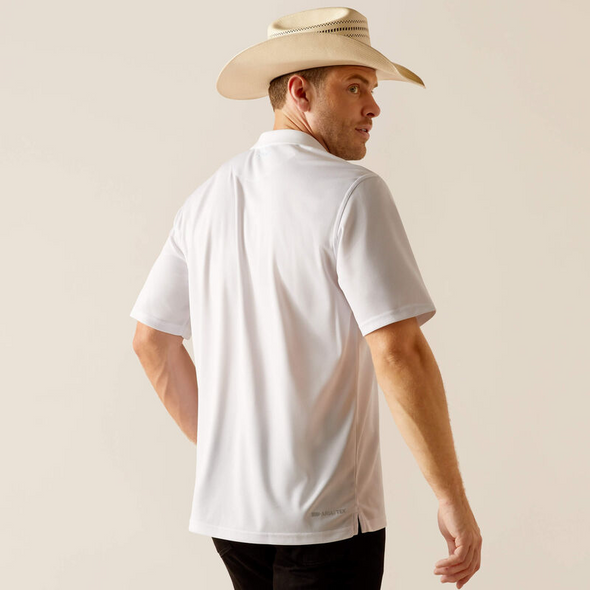 ARIAT TEK WHITE POLO - MENS POLO  - 10048833