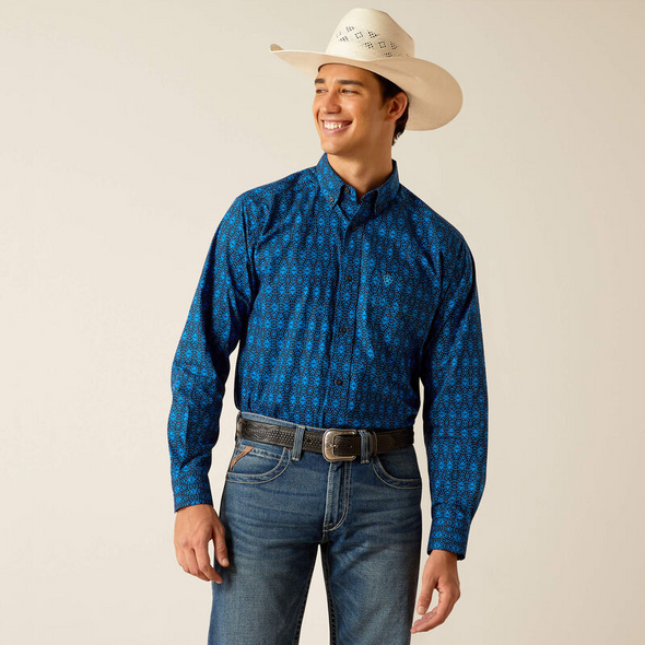 ARIAT PASCUAL CLASSIC FIT BLUE PRINT - MENS SHIRT  - 10048379