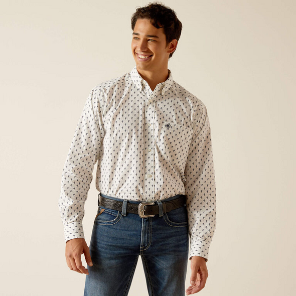 ARIAT PARKER CLASSIC FIT WHITE PRINT - MENS SHIRT  - 10048380