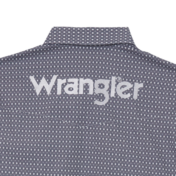 WRANGLER LOGO NAVY PRINT LONG SLEEVE - MENS SHIRT  - 112344432