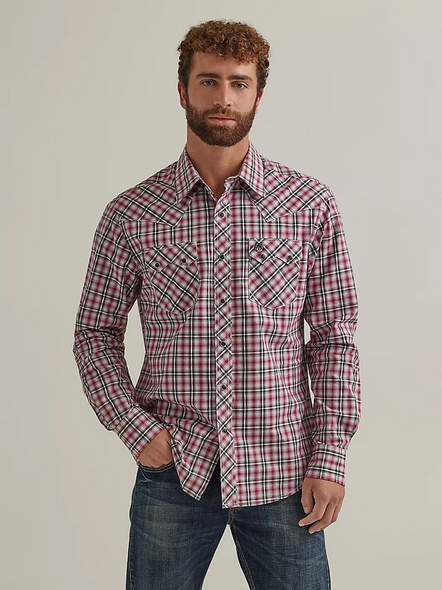 WRANGLER RETRO MODERN FIT RED PLAID - MENS SHIRT  - 112344301