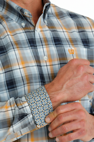 CINCH LIGHT BLUE PLAID PRINT - MENS SHIRT  - MTW1105689