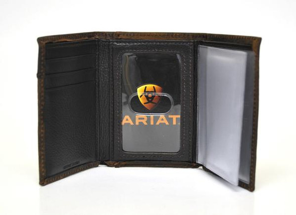 ARIAT DARK BROWN TRIFOLD WALLET - ACCESSORIES WALLET  - A3511002