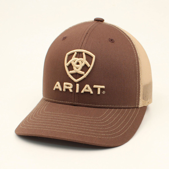 ARIAT SHIELD EMBROIDERED BROWN - HATS CAP  - A300003102