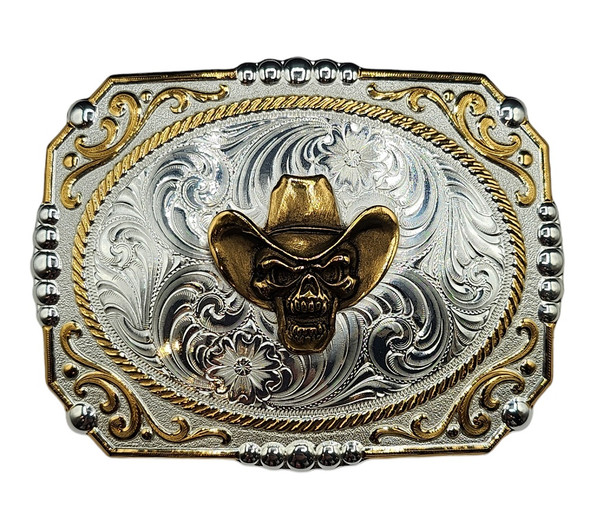 MONTANA SILVERSMITHS COWBOY SKULL CAMEO - ACC BUCKLE  - 25815-711