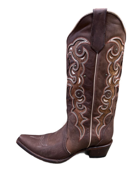 CORRAL CHOCOLATE INLAY & EMBROIDERY - BOOT LADIES  - L6029