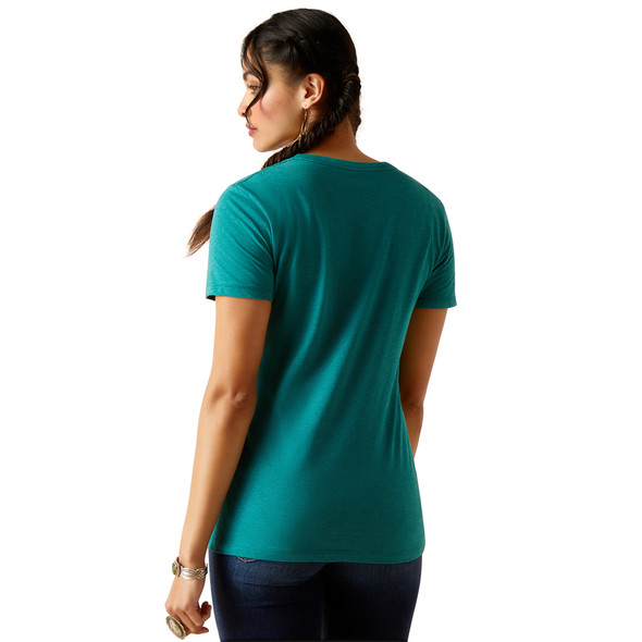 ARIAT SERAPE STYLE HEATHER TEAL - LADIES TEE COR - 10044722