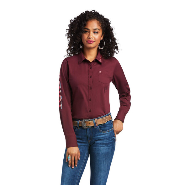 ARIAT TEAM LOGO KIRBY MAROON SERAPE - LADIES SHIRT COR - 10039458