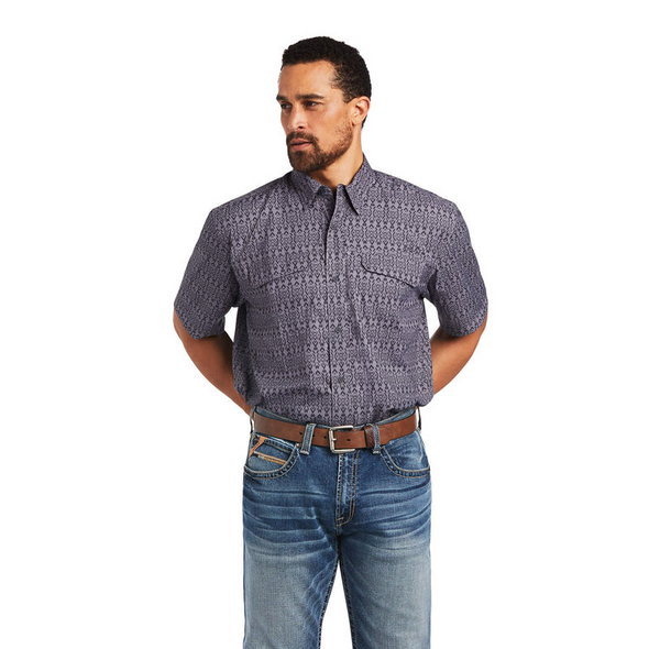 ARIAT VENTTEK OUTBOUND GREY PRINT - MENS SHIRT  - 10040597