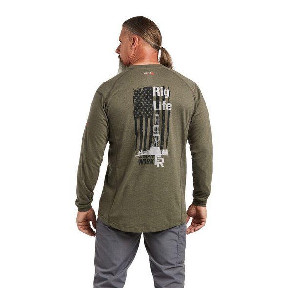 ARIAT FR AIR RIG LIFE SAGE HEATHER - FR SHIRT  - 10039430