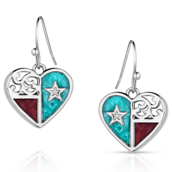 MONTANA SILVERSMITHS LOVE FOR TEXAS HEART - ACCESSORIES JEWELRY EARRINGS - ER5818