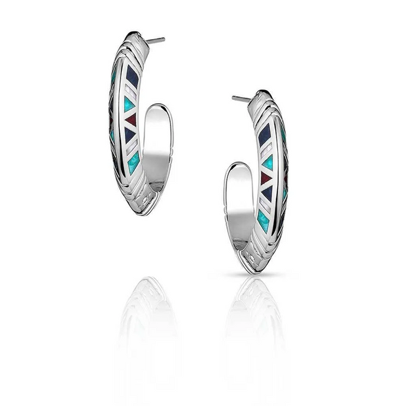 MONTANA SILVERSMITHS HIDDEN MOSAIC HOOP - ACCESSORIES JEWELRY EARRINGS - ER5794