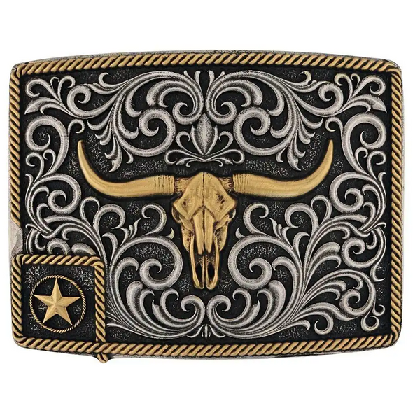 ATTITUDE BY MONTANA SILVERSMITHS LONESTAR LONGHORN ATTITUDE - ACC BUCKLE  - A984P