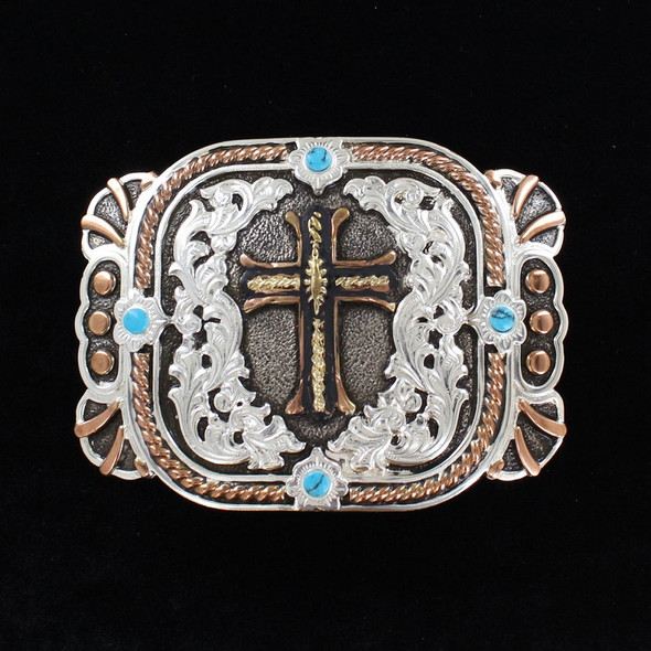 CRUMRINE FILIGREE DESIGN CROSS BUCKLE - ACC BUCKLE  - C10104