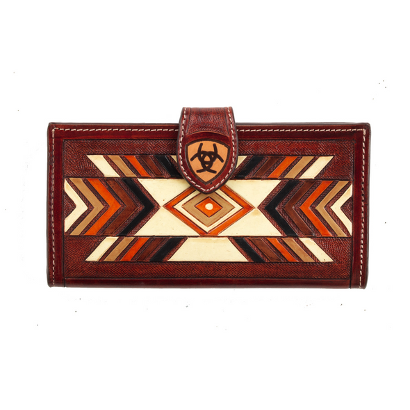 ARIAT SOUTHWESTERN HANDTOOLED WALLET - LADIES PURSES  - A770016697