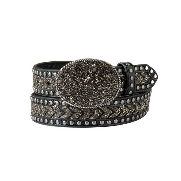 ANGEL RANCH CRYSTAL CHEVRON BLACK STUDS - ACCESSORIES BELT LADIES - D140007701