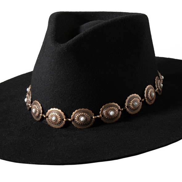 3-D BELT CONCHO STONE COPPER HATBAND - HATS ADD-ONS  - D7400017216