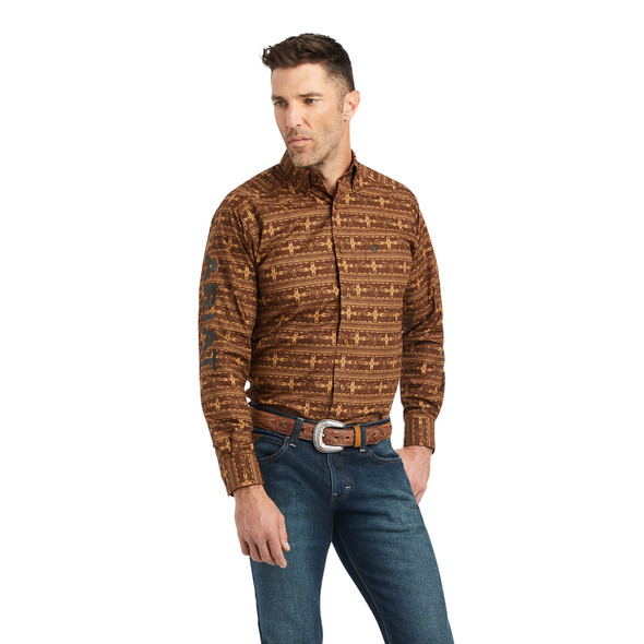 ARIAT TEAM COLTER FITTED TOFFEE - MENS SHIRT  - 10042353