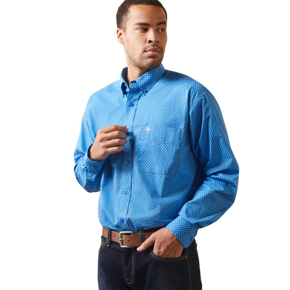 ARIAT LLOYD CLASSIC FIT BLUE PRINT - MENS SHIRT  - 10043770