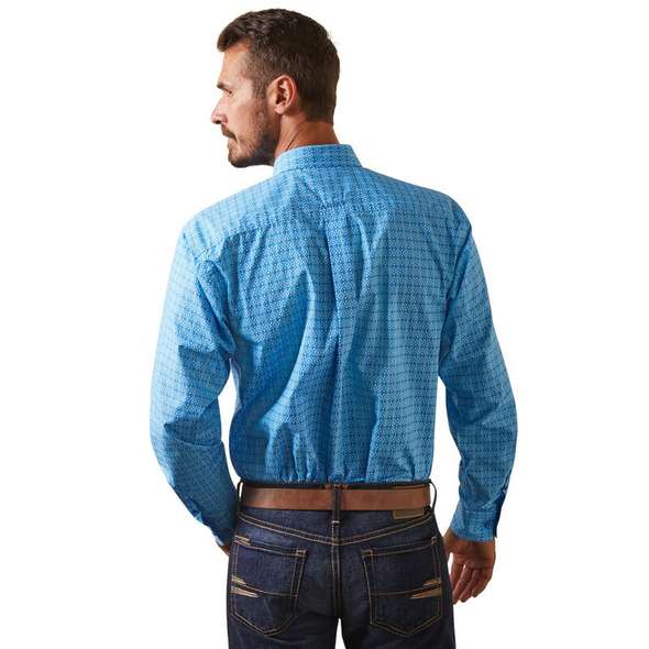 ARIAT LAKE FITTED BLUE GROTTO - MENS SHIRT  - 10043802