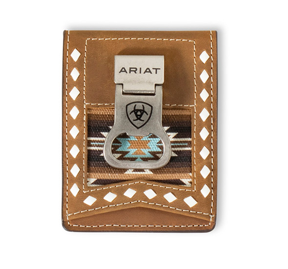 ARIAT SOUTHWESTERN MONEY CLIP BROWN - ACCESSORIES WALLET  - A3559302