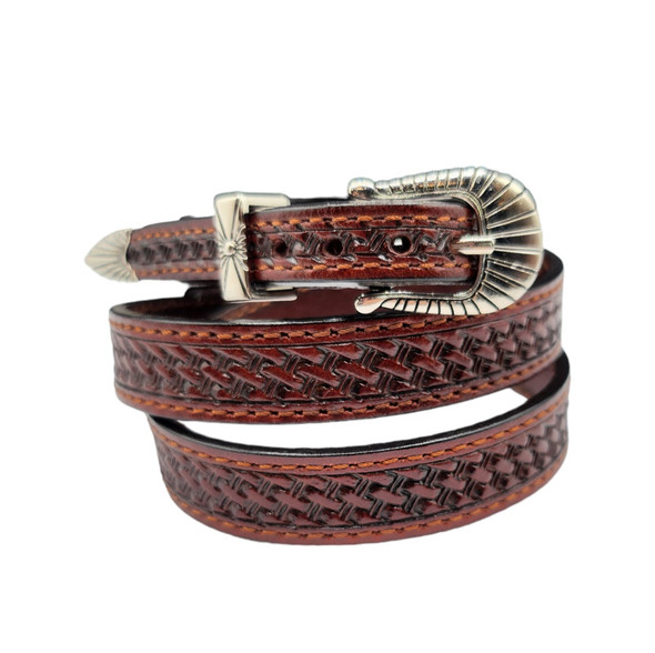 CACTUS RANCH BROWN BASKET WEAVE HATBAND - HATS ADD-ONS  - LC-51W-BRN