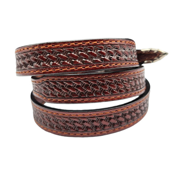 CACTUS RANCH BROWN BASKET WEAVE HATBAND - HATS ADD-ONS  - LC-51W-BRN