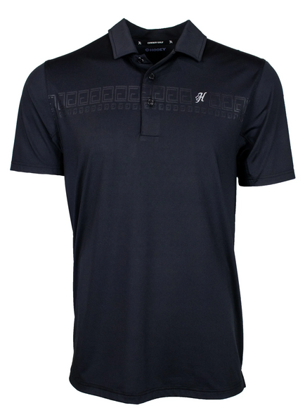 HOOEY THE WEEKENDER BLACK GOLF LOGO - MENS POLO  - HP001BK