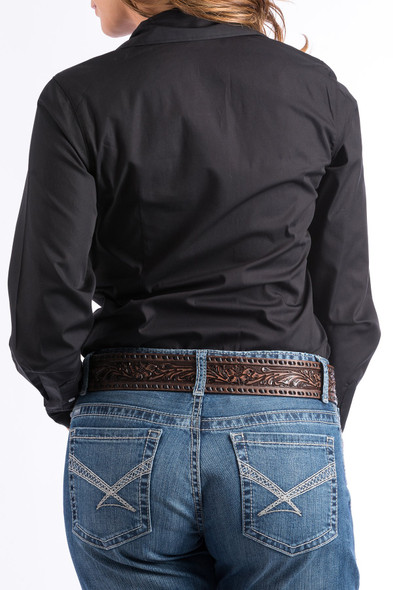 CINCH BLACK SOLID BUTTON DOWN - LADIES SHIRT  - MSW9164027