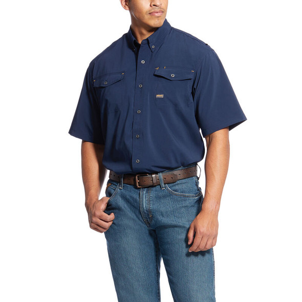 ARIAT REBAR MADE TOUGH VENT NAVY - MENS SHIRT COR - 10025388