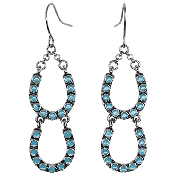 JUSTIN  DROP DANGLE DOUBLE HORSESHOES - ACCESSORIES JEWELRY EARRINGS - 24060EJ1