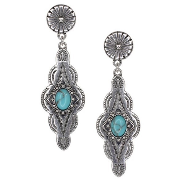 JUSTIN  DROP DANGLE DIAMOND CONCHO - ACCESSORIES JEWELRY EARRINGS - 24029EJ1