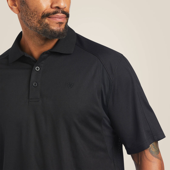 ARIAT BLACK AC TEK POLO - MENS POLO COR - 10014555